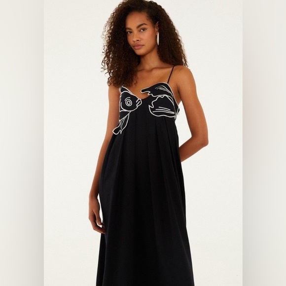 Iconic Farm Rio Black Fish Dress Koi XL - Picture 3 of 6